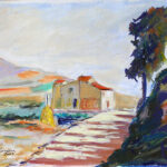 stradina di campagna con casolare