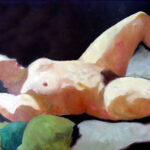 donna nuda sdraiata sulla schiena